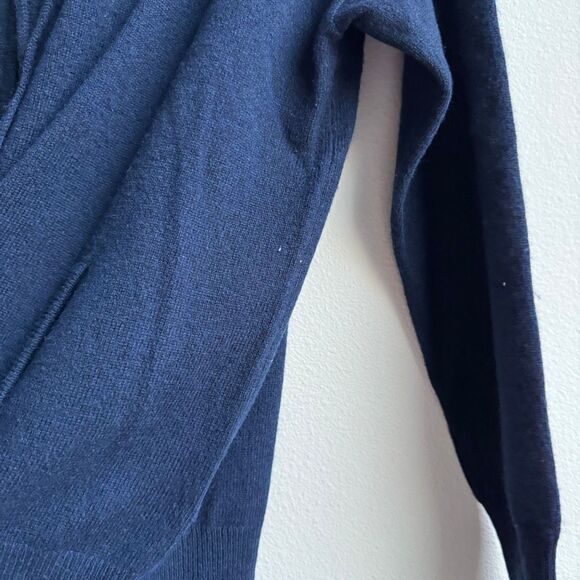 Charter Club Luxury Sweater 100% Cashmere Womens Blue Full Zip Up Hoodie Sz XL - Picture 4 of 5